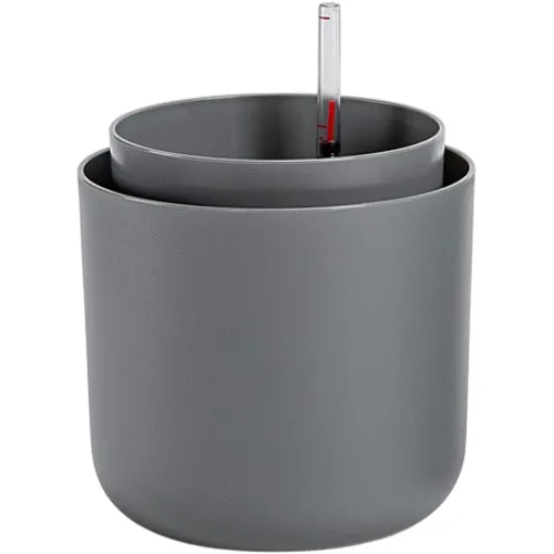 Ghiveci cu auto-irigare Plastia Tolita, gri, diam. 16 cm, gri, diam. 16 cm