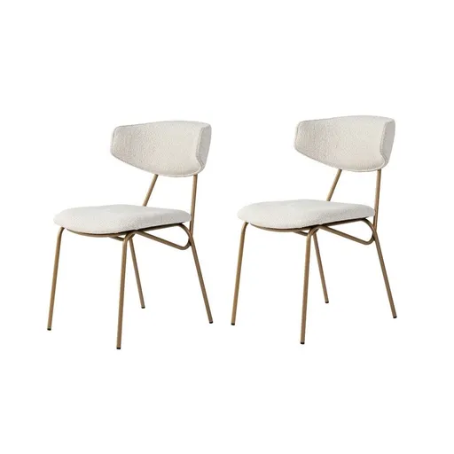 Set de scaune de sufragerie Nancy White and Gold,2 buc., alb