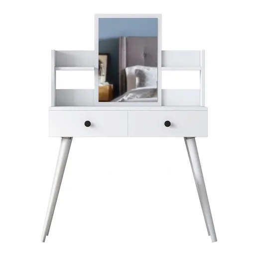 Masa de machiaj, Hanah Home, BJ102, 103x111.8x40 cm, Alb