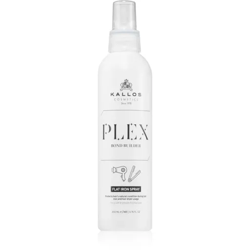 Kallos Plex Flat Iron Spray spray cu protecție termică, pentru aranjarea cu placa și cu ondulatorul pentru par degradat sau tratat chimic 200 ml