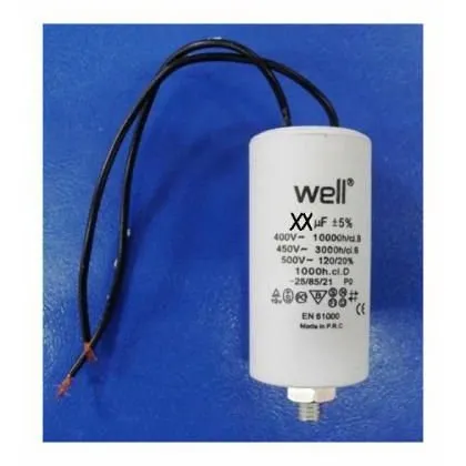 Condensator pornire motor 400V 30uF cu fir Well MOTCAP-30UF-WR-WL