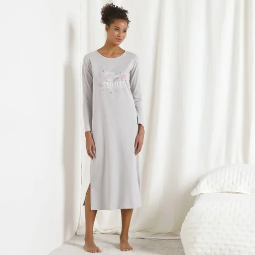 Cămașă de noapte cu mâneci lungi și imprimeu cu stele