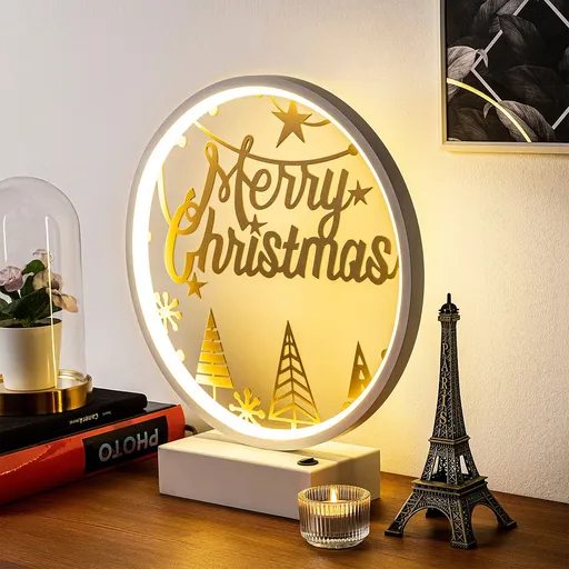 Lampa de masa, Opviq, 526SHD1142, Alb/Auriu