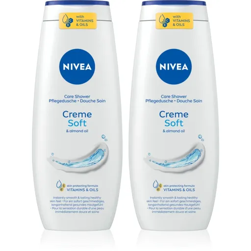 NIVEA Creme Soft gel calmant pentru dus ambalaj economic 2 x 500 ml
