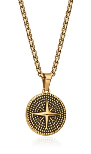 Diverse Colier pentru bărbați din oțel placat cu aur N1000504