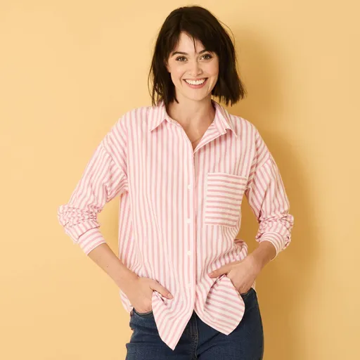 Cămașă oversize cu dungi