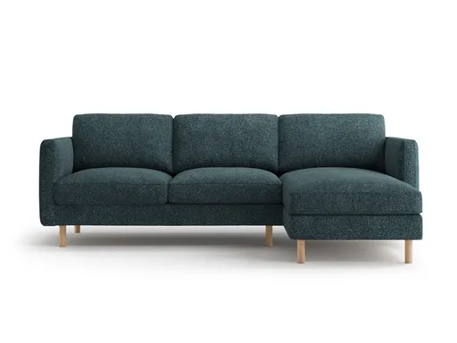 Coltar dreapta 3 locuri, Eden, Micadoni Home, 250x150x90 cm, tesatura structurata, verde albastrui melanj