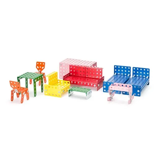 Merkur 48018 - Accesorii pentru căsuța de păpuși -mobilier, 219 piese