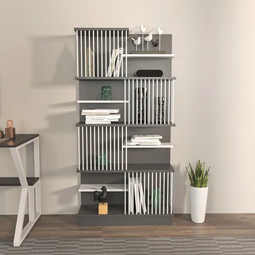 Corp biblioteca, Hanah Home, Arya, 80x160x24.6 cm, Antracit/Alb