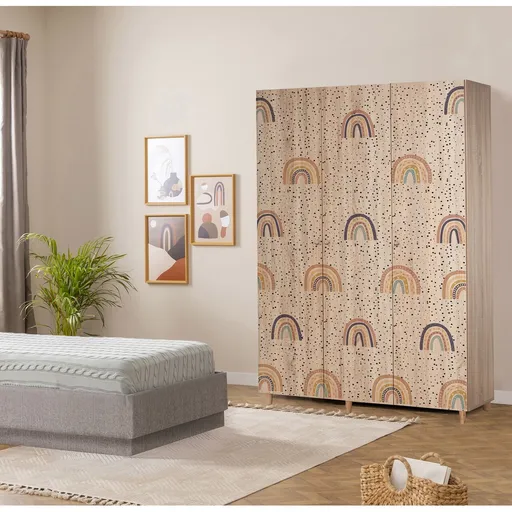 Dulap pentru haine, Hanah Home, Lena 3 -912, 135x192x52 cm, Sonomo