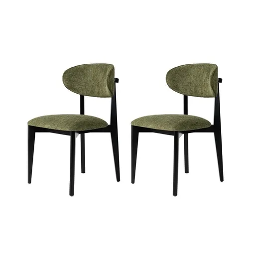 Set de scaune de sufragerie Lionte Green andBlack, 2 bucăți, verde