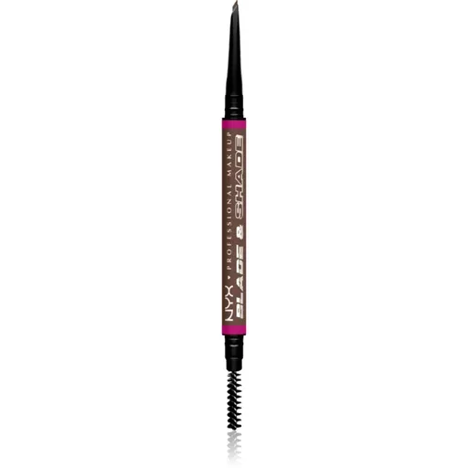 NYX Professional Makeup Blade & Shade creion pentru sprancene cu pensula culoare 09 Brunette g