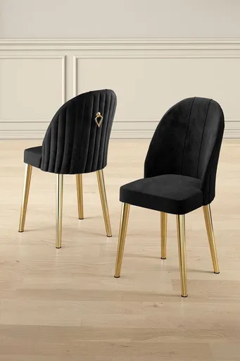 Set scaune 2 piese, Hanah Home, Mara, Negru