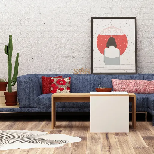 Masuta de cafea, Hanah Home, Nuguso, Stejar / Alb