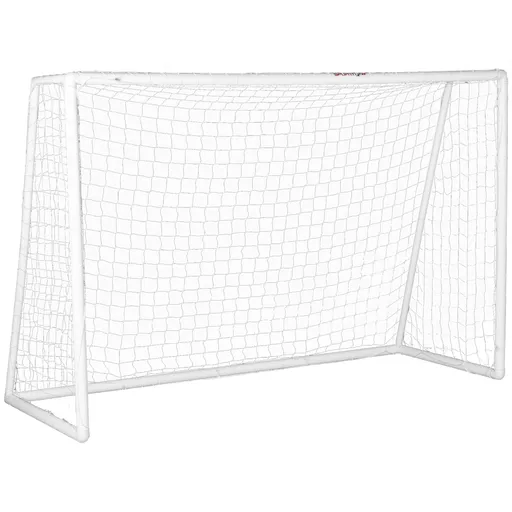 SPORTNOW Poartă de fotbal, plasă robustă, cadru din plastic, țăruși, 300L x 120B x 200H cm, Alb | Aosom Romania