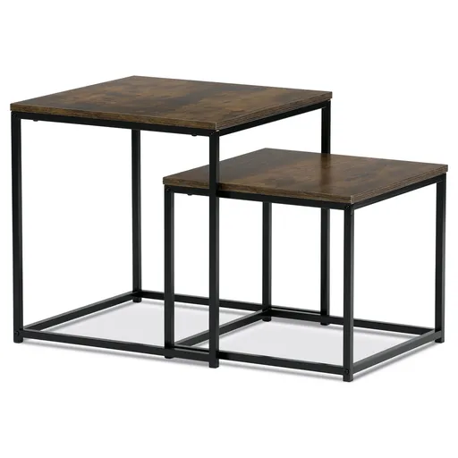 Set de măsuțe, lemn vechi, 2 buc., maro închis