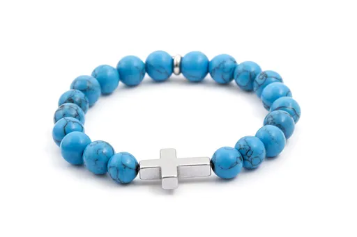 Agato Brățară cu mărgele din howlite și hematit MINK47/18