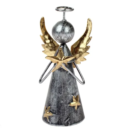 Îngeraș decorativ din metal cu stea, 12,5 cm