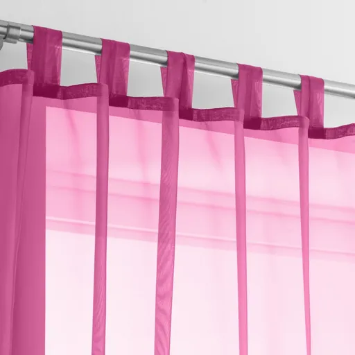 Perdea din voal de culoare solidă cu bucle