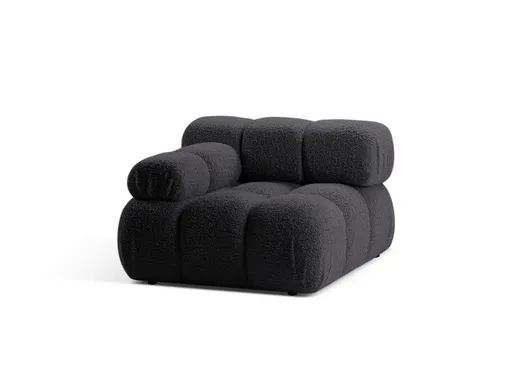 Modul stanga pentru canapea, 1 loc, Bellis-213, Micadoni Home, 94x94x70 cm, tesatura boucle, grafit