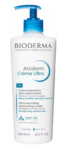 Bioderma Ultra cremă de corp hrănitoare și hidratantă Atoderm (Ultra-Nourishing Moisture Cream) 500 ml