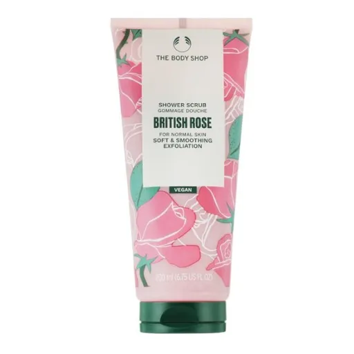 The Body Shop Peeling de duș cu efect de netezire British Rose (Shower Scrub) 50 ml