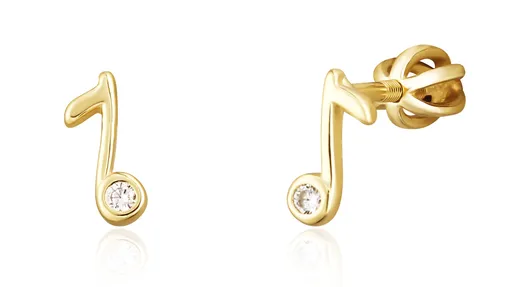 JVD Cercei de fetiță placați cu aur Notă cu zirconi SVLE1825XH2GOSR