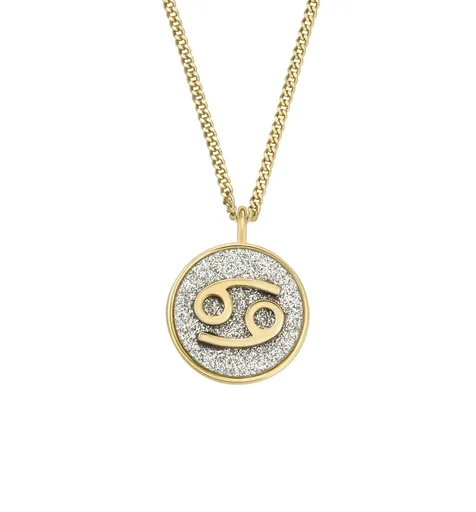 Fossil Colier placat cu aur cu semnul zodiacal Rac JOA00949710