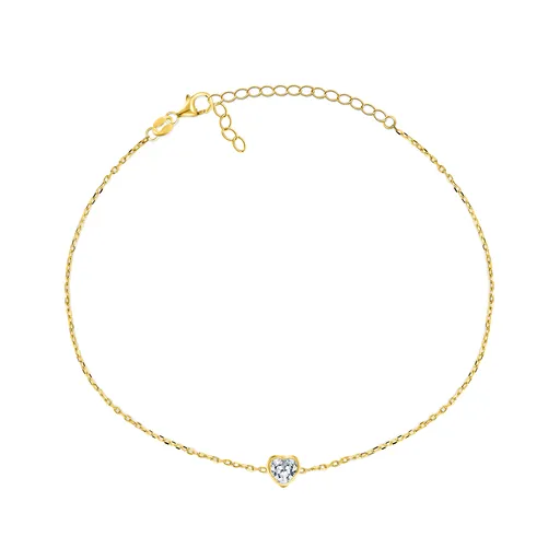 Brilio Silver Brățară minimalistă placată cu aur Inimă BRC30Y