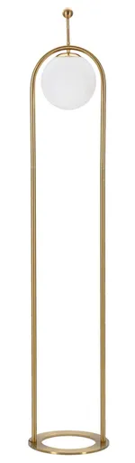 Lampadar Glamy Arc , Mauro Ferretti, Ø28 x 168 cm, 1 x E27, 40W, fier/sticla, auriu/alb