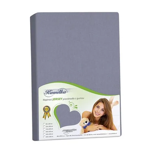 Cearșaf pentru saltea înaltă Bellatex jersey Kamilka gri închis, 180 x 200 cm, gri închis, 180 x 200 cm