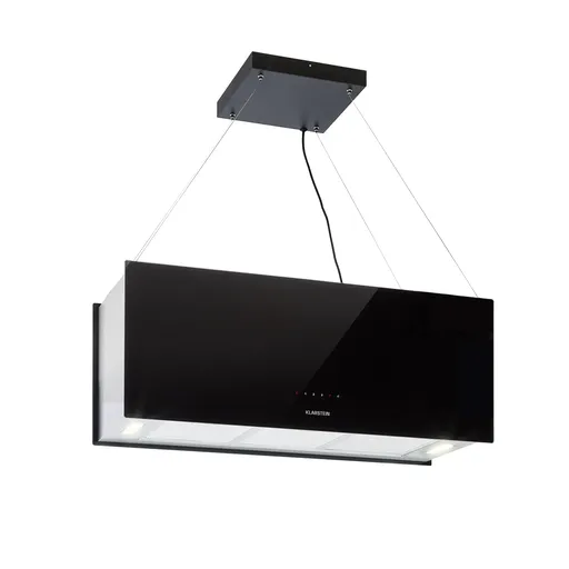Klarstein Kronleuchter XL, hotă tip insulă, 90 cm, evacuare  590 m³/h, LED, touch, negru