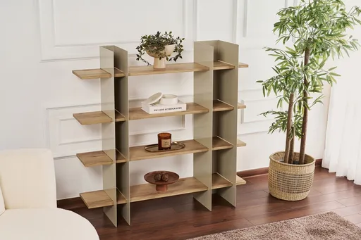 Corp biblioteca, Hanah Home, Shb-017-B, 120x31x120 cm, Grej