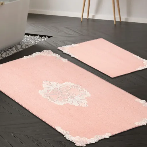 Set covorase de baie, L'essentiel Maison, Cot-Klzt5-38, Roz pudra