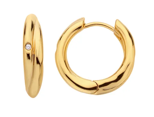 Hot Diamonds Cercei atemporali placați cu aur cercuri cu diamante Jac Jossa Soul DE812