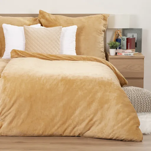 Lenjerie de pat din microflanel 4Home bej, bej, 140 x 220 cm, 70 x 90 cm