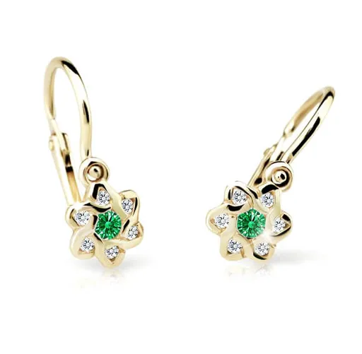 Cutie Jewellery Cercei pentru copii din aur C2149-10-X-1 verde