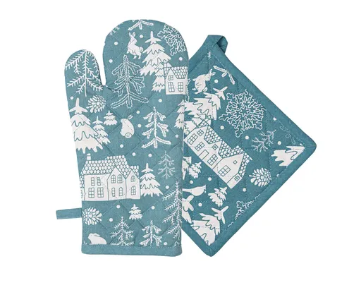 Set de mănuși de bucătărie și covoraș