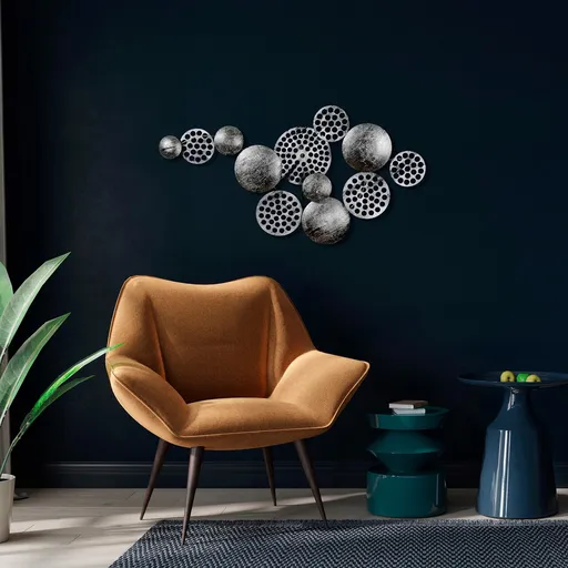 Decoratiune de perete, Aurora 5, Dimensiune: 45 x 82 cm, Argintiu