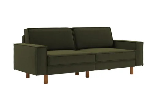 Canapea 3 locuri, Atelier del Sofa, 918CMF1236, Otel, Verde ulei / Nuc