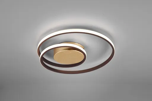 Plafoniera Zibal, RL, 39x7 cm, 22W, 1x SMD, metal, ruginiu/alb