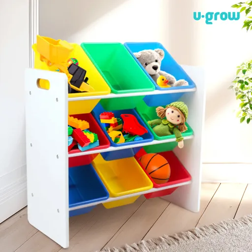 Organizator jucarii / mobilier camera copilului U-Grow, 63x30x60 cm, PAL/polipropilena, multicolor