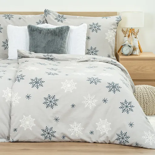 Lenjerie de pat din flanel 4Home Snow Romanță, 160x 200 cm, 70 x 80 cm, 160 x 200 cm, 70 x 80 cm