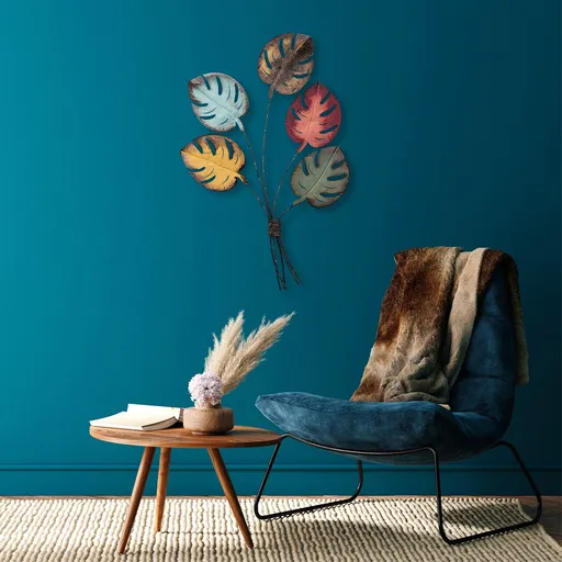 Decoratiune de perete, Monstera, Dimensiune: 67 x 100 x 4 cm, Multicolor