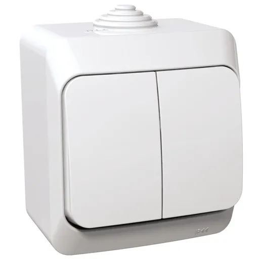 Intrerupator dublu cu indicator luminos Schneider Cedar WDE000551, alb