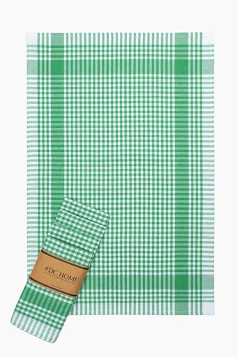 Set prosoape, Hermia, 192DCH1671, 85% bumbac / 15% poliester, Model în carouri, Verde