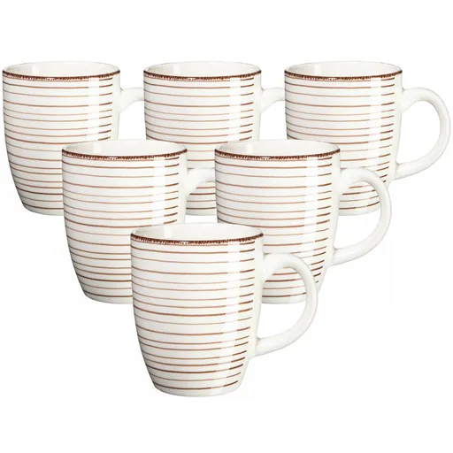 Set căni din ceramică Mäser Bel Tempo 380 ml , 6 buc., bej , bej