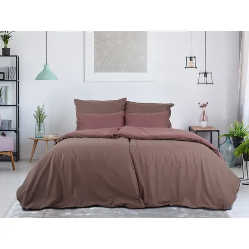 B.E.S. Petrovice Lenjerie de pat din bumbac Double face maro/bordó