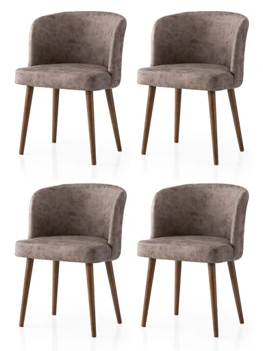 Set scaune 4 piese, Hanah Home, Zen, Negru / nurcă