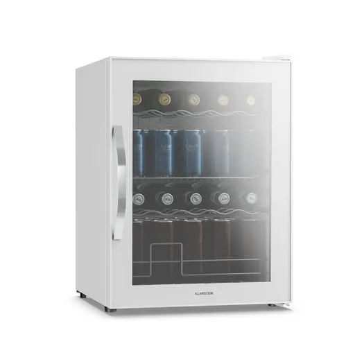 Klarstein Beersafe frigider pentru băuturi cu uși din sticlă oglindă | 64 x 48 cm | 85 W | 60 litri | Alb